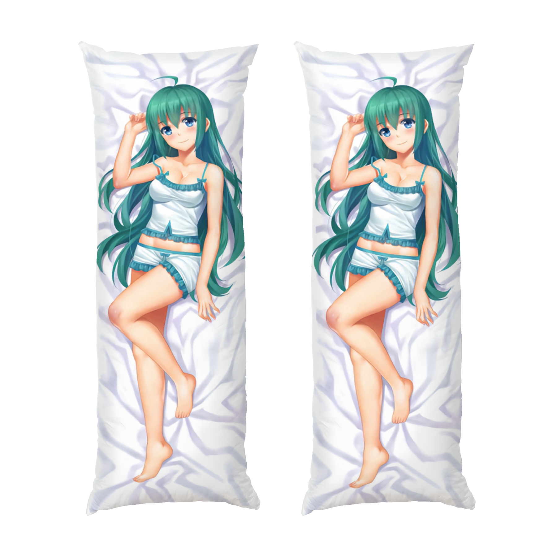 Аніме Дівчина з довгими зеленим волоссям Anime Girl with long green hair