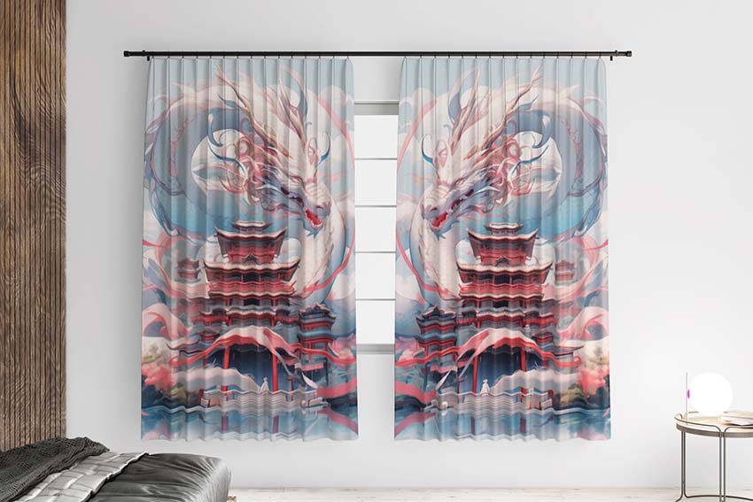 Білий дракон біля храму White dragon near the temple