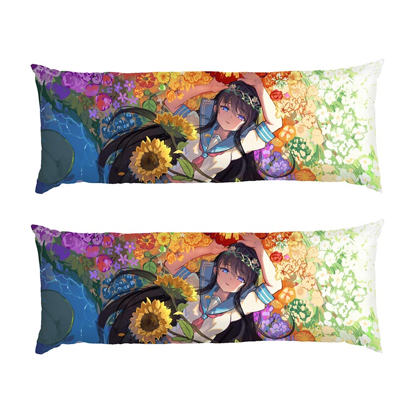 Дівчина Поле з квітами Аніме Girl Field of flowers Аnime