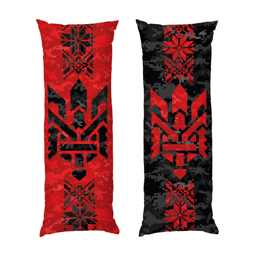 Герб Украины Черно красный пиксель