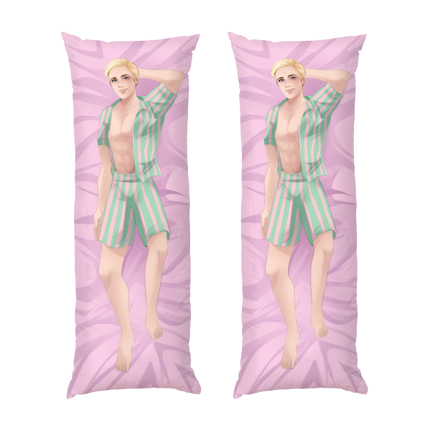 Кен на рожевому фоні Райан Гослінг Аніме Арт Ken on the pink background Rayan Gosling Anime Art