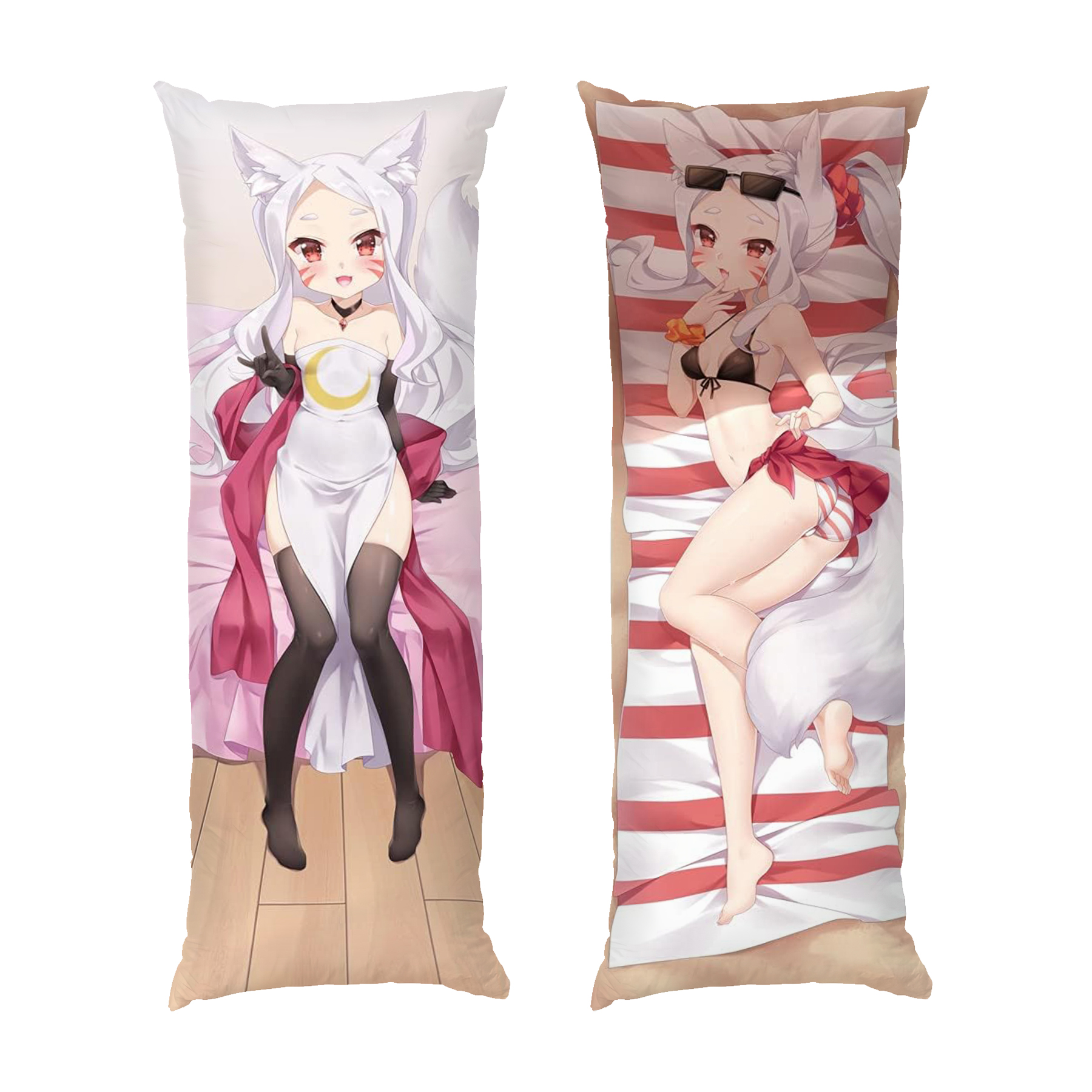 Лисичка на пляже Аниме Подушка Fox Girl in a beach Anime Pillow