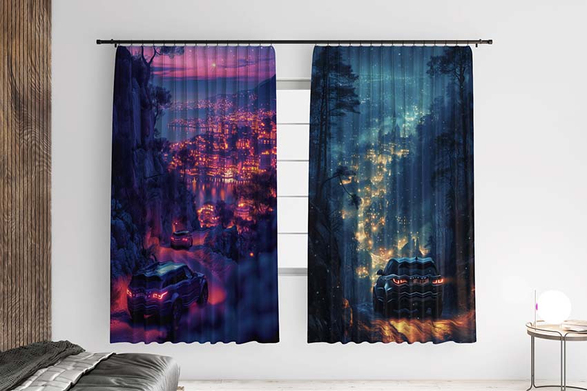 Машина в нічному місті Car in the night city