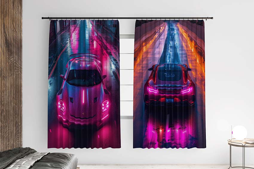 Машина з рожевими фарами A car with pink headlights