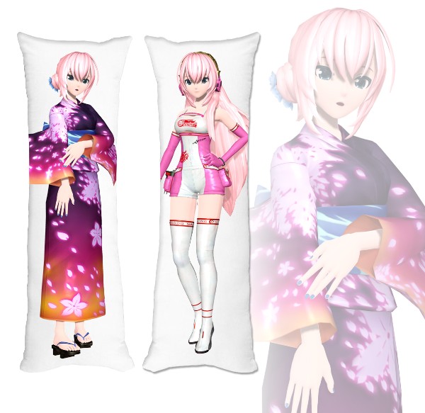 Подушка обнимашка дакимакура Vocaloid Megurine Luka Pink