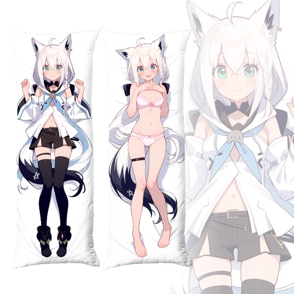 Подушка обнимашка дакимакура Vtube Fubuki Shiragami