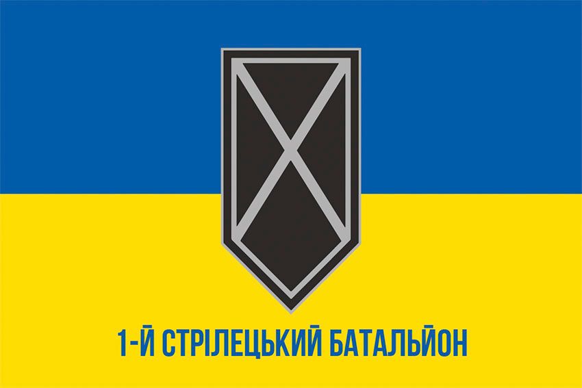 Флаг 1 стрелкового батальона 3 ОШБр (1 СБ 3 ОШБр) ВСУ сине желтый 1