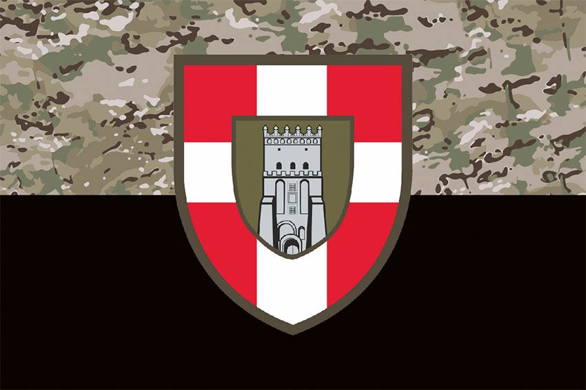 Флаг 100 отдельной механизированной бригады (100 ОМБр) СВ ВСУ камуфляж черный