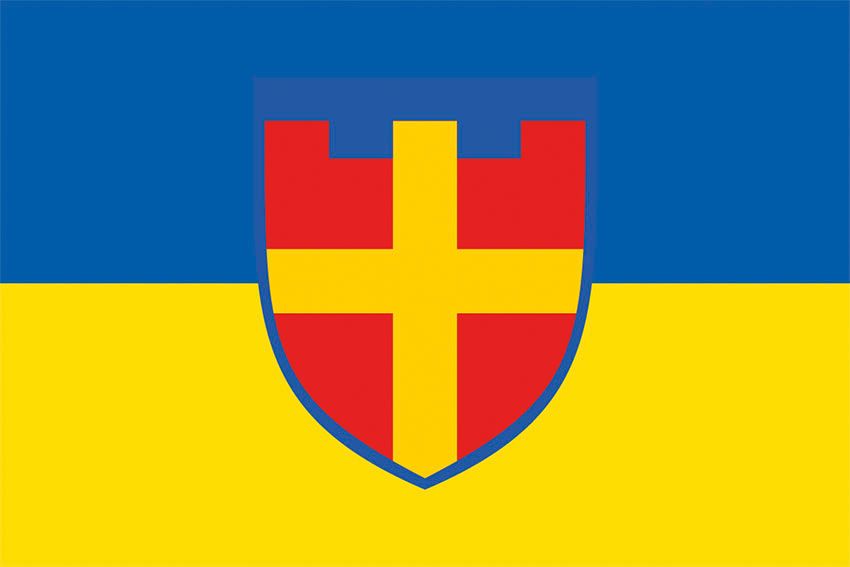 Прапор 115 окремої бригади територіальної оборони (115 ОБрТрО) ЗСУ синьо жовтий