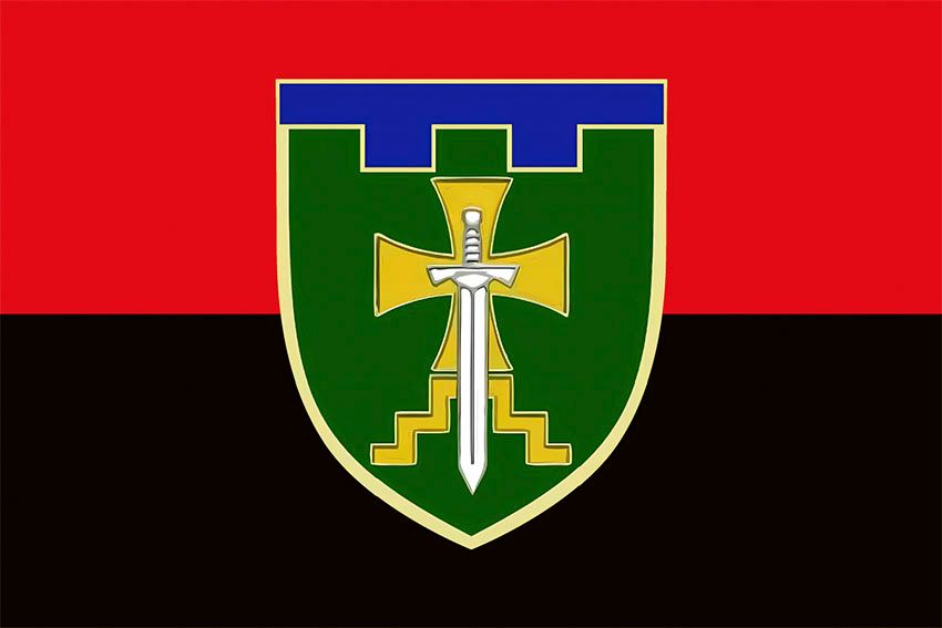 Флаг 155 отдельного батальона территориальной обороны (155 ОБТрО) 117 ОБрТрО ВСУ красно-черный