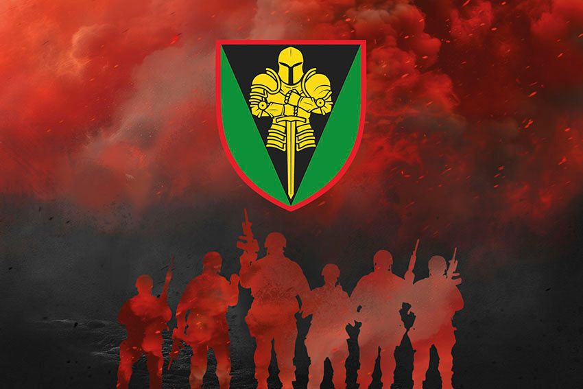 Прапор 17 ОТБр імені Костянтина Пестушка ЗСУ Воїни світла червоно чорний