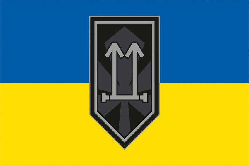 Прапор 2 штурмового батальйону 3 ОШБр (2 ШБ 3 ОШБр) ЗСУ синьо жовтий
