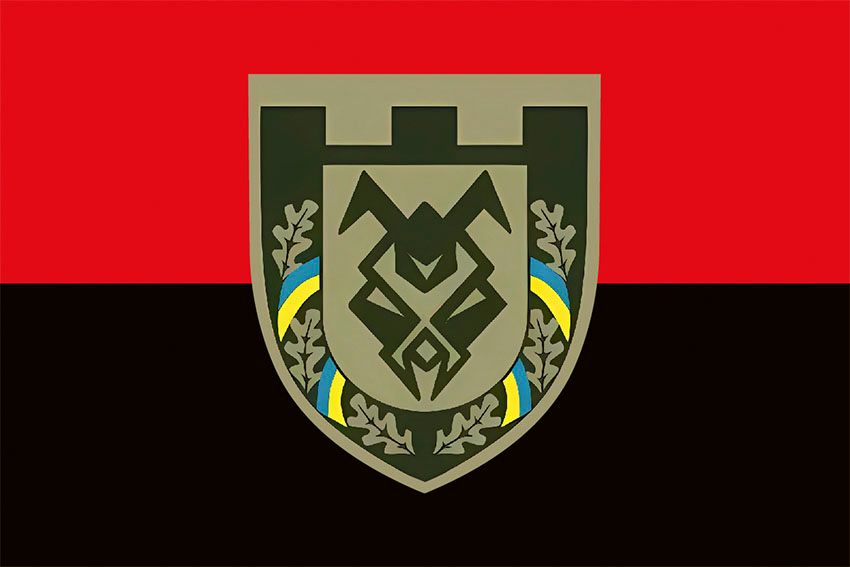 Прапор 230 окремого батальйону 128 ОБрТрО «Дике поле» (230 ОБ 128 ОБрТрО) ЗСУ червоно чорний