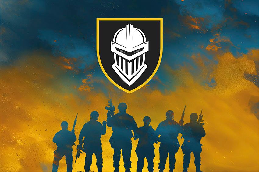 Прапор 3 окремої танкової Залізної бригади (3 ОТБр) СВ ЗСУ Воїни світла синьо жовтий