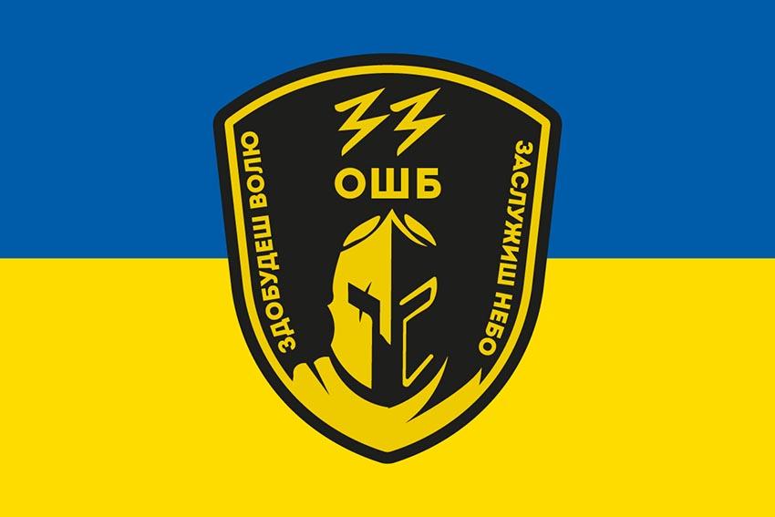 Прапор 33 окремого штурмового батальйону (33 ОШБ) ЗСУ синьо жовтий