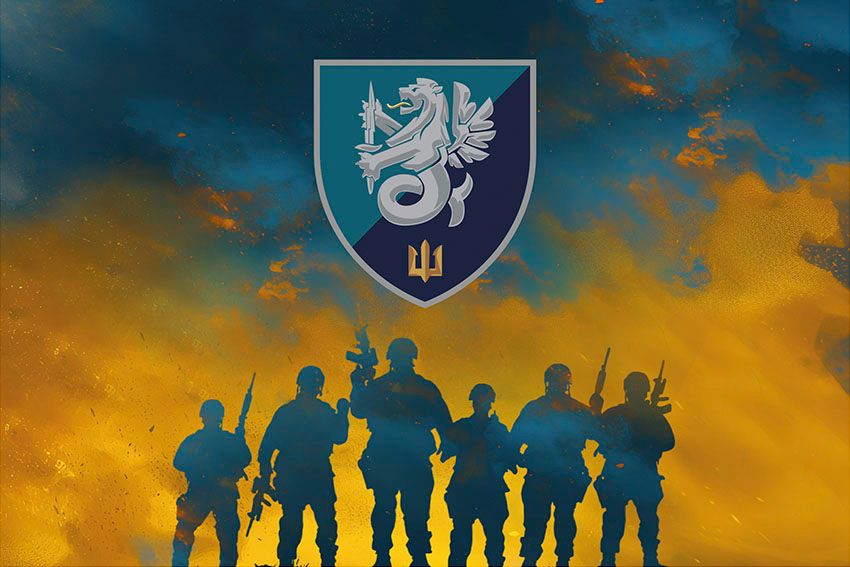 Прапор 37 окремої бригади морської піхоти (37 ОБрМП) ВМС України (лого 2) Воїни світла синьо жовтий