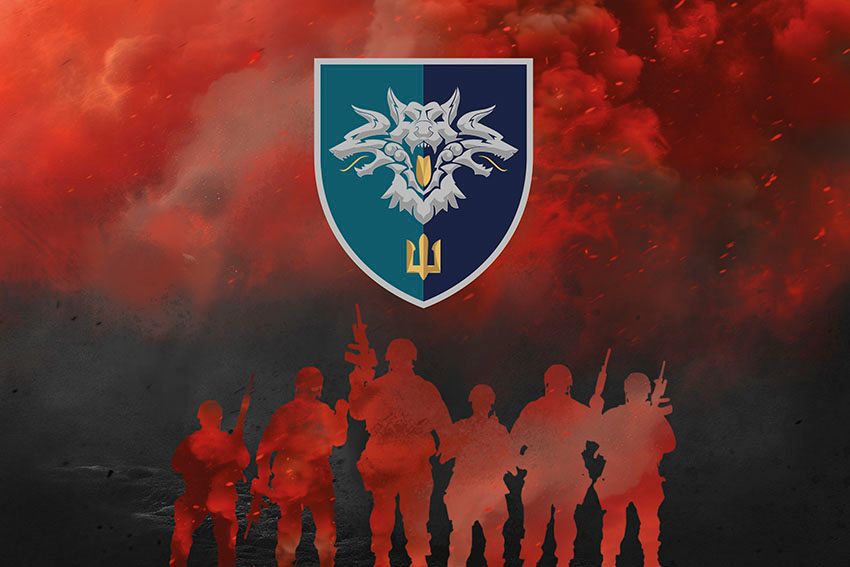 Прапор 38 окремої бригади морської піхоти (38 ОБрМП) ВМС України (лого 2) Воїни світла червоно чорний