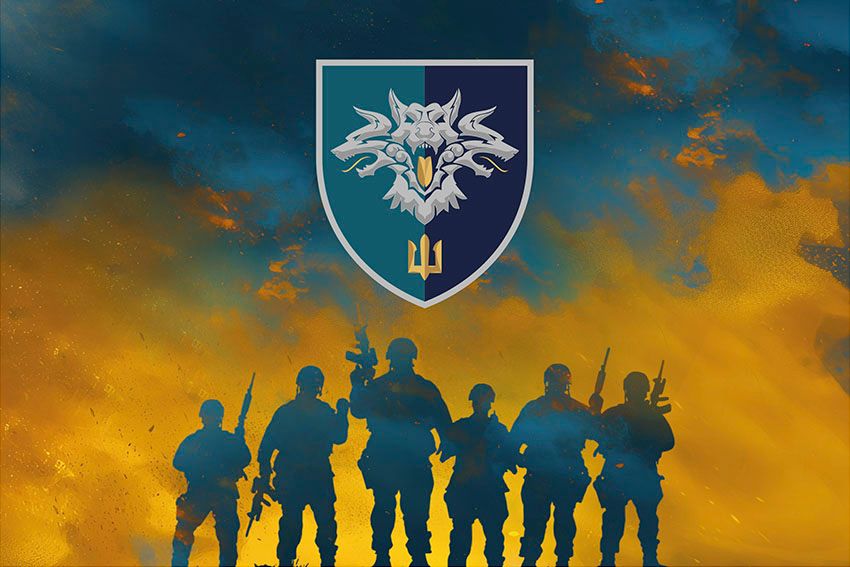 Прапор 38 окремої бригади морської піхоти (38 ОБрМП) ВМС України (лого 2) Воїни світла синьо жовтий