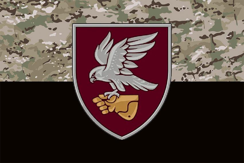 Прапор 421 окремого батальйону безпілотних систем ДШВ ЗСУ камуфляж чорний
