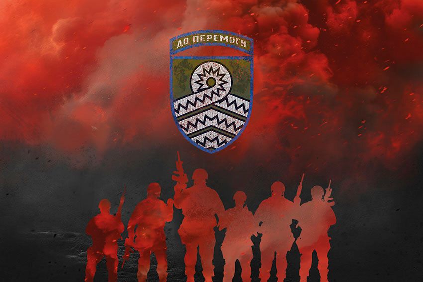 Прапор 59 окремої штурмової бригади імені Якова Гандзюка (59 ОШБр) ЗСУ Воїни світла червоно чорний