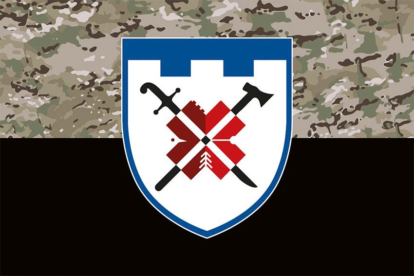 Прапор 78 окремого батальйону тероборони (78 ОБТрО) ЗСУ (лого 2) камуфляж чорний