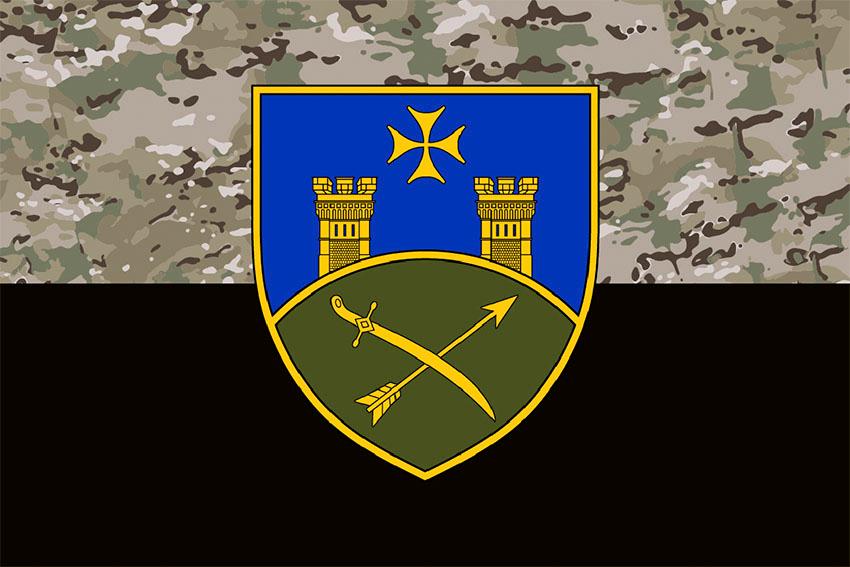 Прапор 9 армiйського корпусу (9 АК) СВ ЗСУ камуфляж чорний