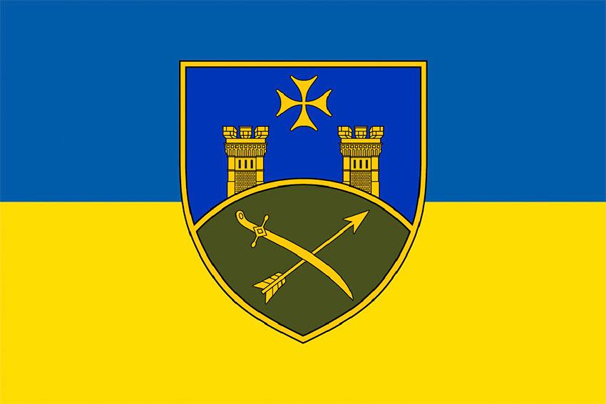 Прапор 9 армiйського корпусу (9 АК) СВ ЗСУ синьо жовтий