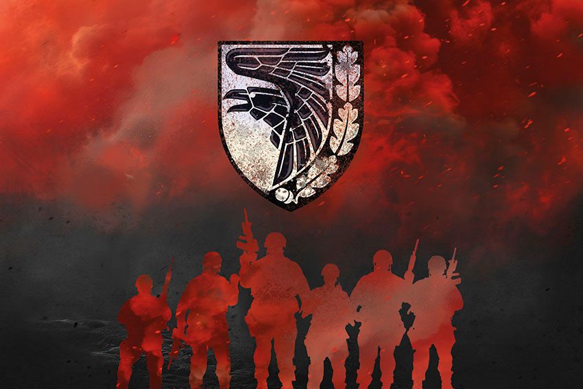 Прапор 93 окремої механізованої бригади (93 ОМБр) «Холодний Яр» ЗСУ Воїни світла червоно чорний