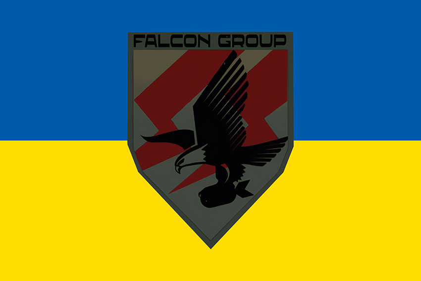 Прапор Батареї управління та артилерійської розвідки (БУАР) 116 ОМБр ЗСУ синьо жовтий