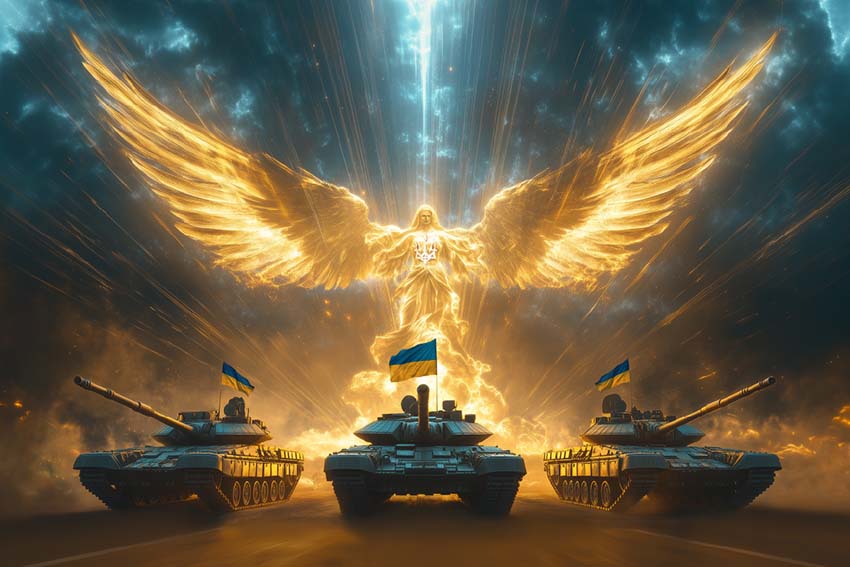 Прапор Янгол ЗСУ золотий