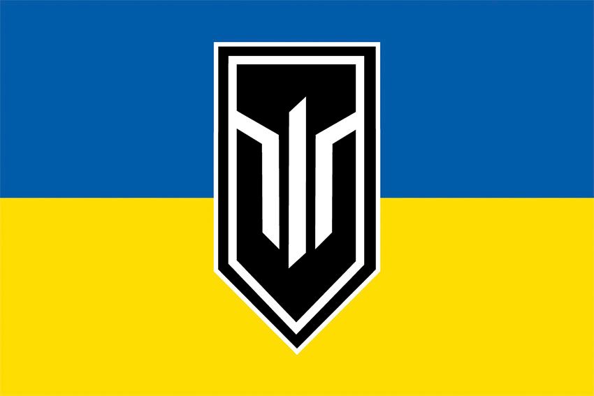 Прапор батальйону безпілотних систем 3 ОШБр ЗСУ (лого 2) синьо жовтий