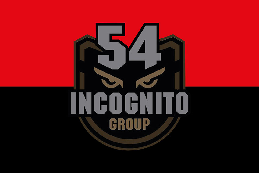Прапор батальйону ударних БПЛА «Incognito» 54 ОМБр імені Івана Мазепи ЗСУ червоно чорний