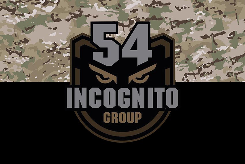 Прапор батальйону ударних БПЛА «Incognito» 54 ОМБр імені Івана Мазепи ЗСУ камуфляж чорний