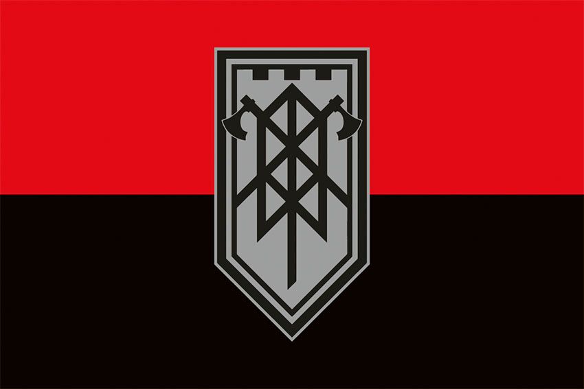 Прапор групи інженерного забезпечення 3 ОШБр (ГІЗ 3 ОШБр) ЗСУ червоно чорний