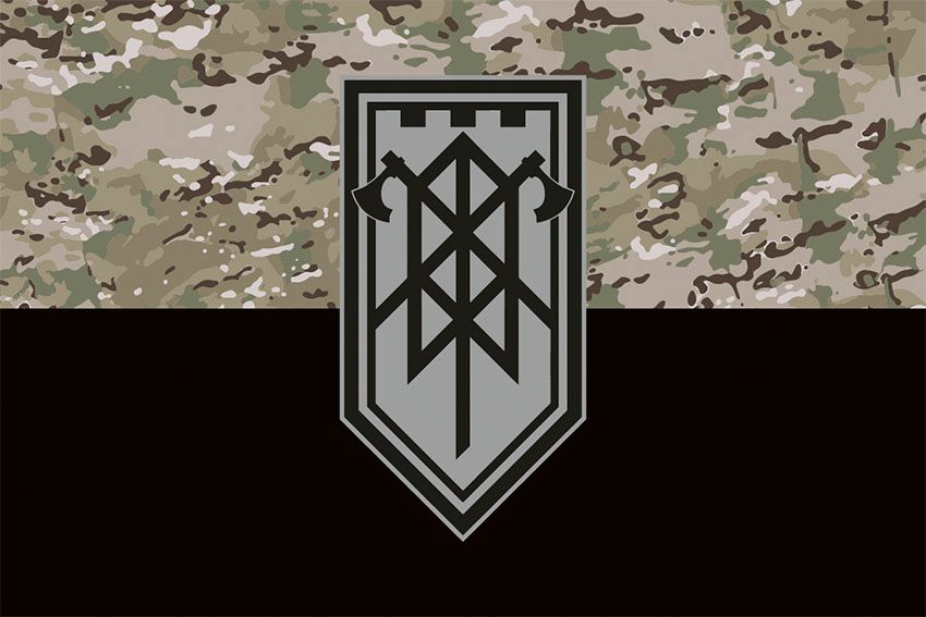 Прапор групи інженерного забезпечення 3 ОШБр (ГІЗ 3 ОШБр) ЗСУ камуфляж чорний