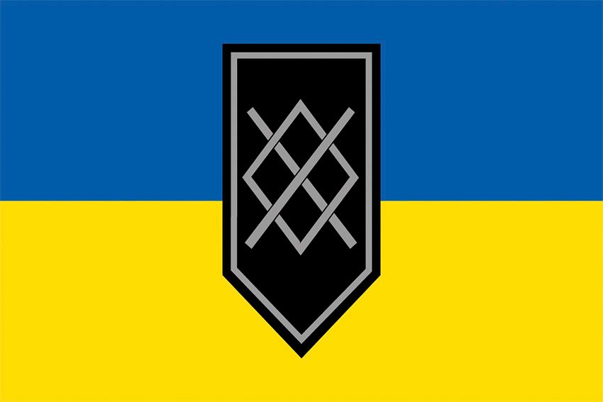 Прапор окремого взводу снайперів «GAR» 3 ОШБр ЗСУ синьо жовтий