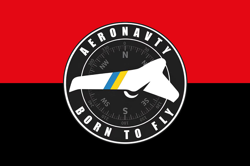 Прапор підрозділу БПЛА 35 ОБрМП ВМС ЗСУ червоно чорний