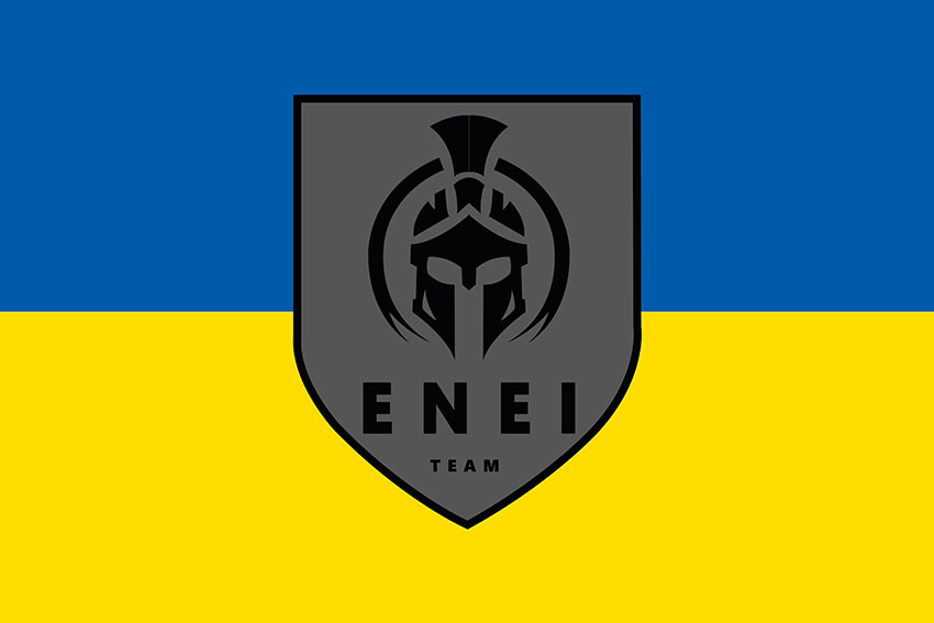 Прапор роти БПЛА підрозділу спеціальних операцій «Еней» ЗСУ синьо жовтий