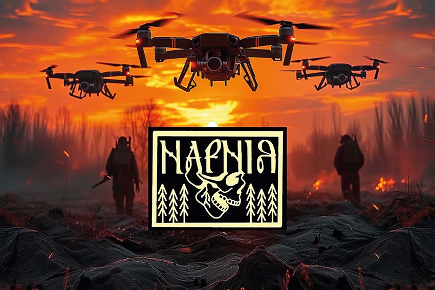 Прапор роти розвідувальних та ударних БПЛА «Нарнія» ЗСУ дрони