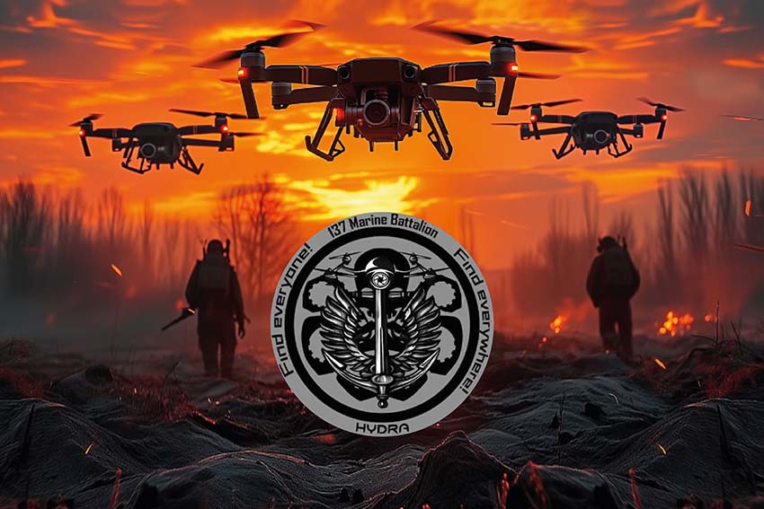 Прапор роти ударних БПЛА 137 ОБМП ВМС ЗСУ дрони