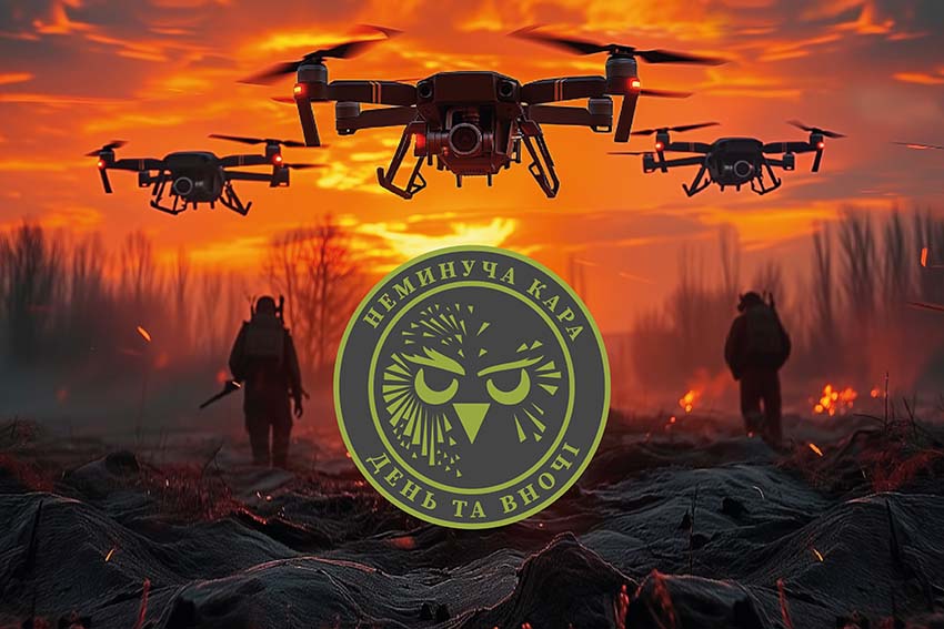 Прапор роти ударних БПЛА 36 ОБрМП імені Михайла Білинського ВМС ЗСУ дрони