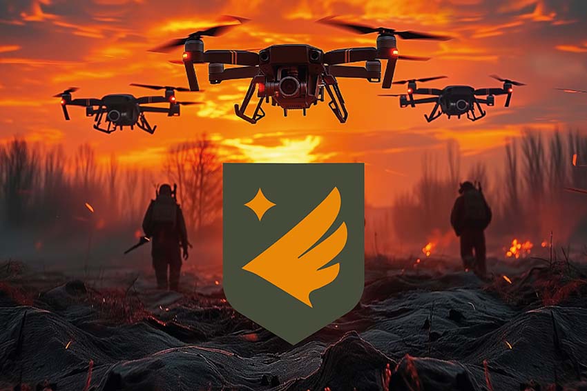 Прапор роти ударних БПЛА 411 ОБ БпАК «Яструби» ЗСУ дрони