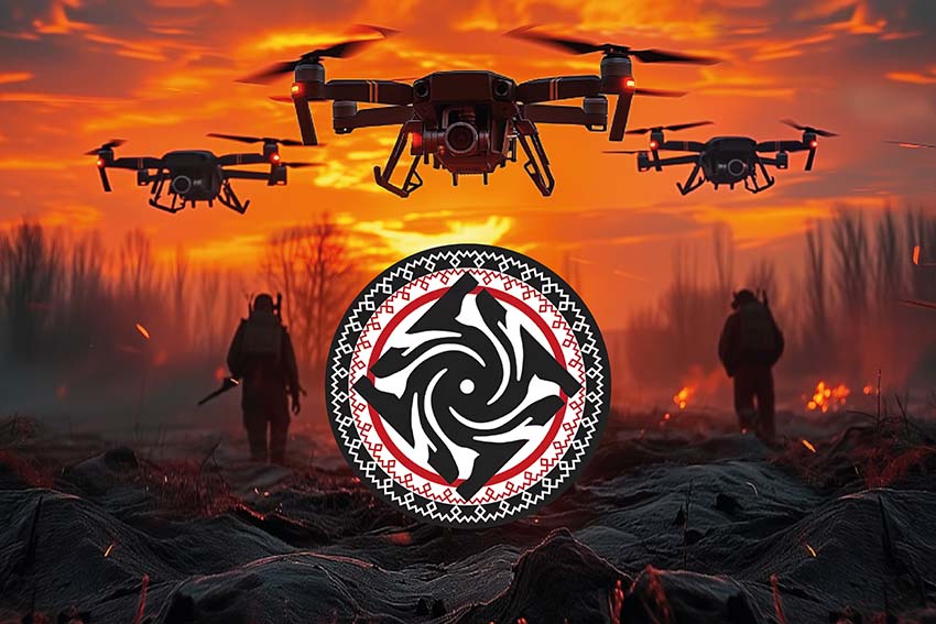 Прапор роти ударних БПЛА 46 ОАеМБр ДШВ ЗСУ дрони