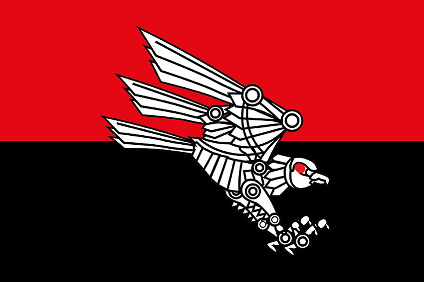 Прапор роти ударних БПЛА 82 ОДШБр ДШВ ЗСУ червоно чорний