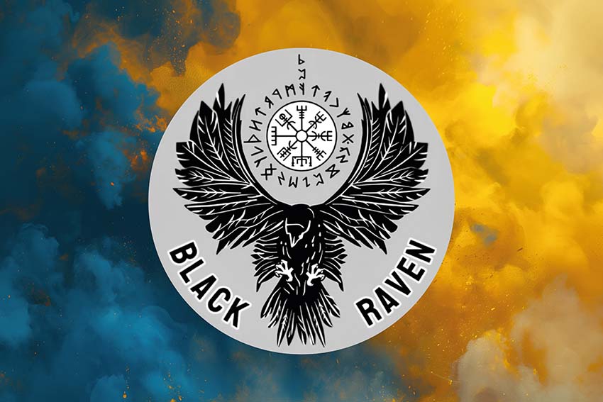 Прапор роти ударних БПЛА 93 ОМБр «Холодний Яр» ЗСУ синьо жовтий світанок