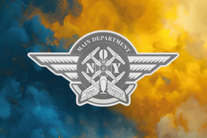 Прапор роти ударних БПЛА Державної прикордонної служби України синьо жовтий світанок