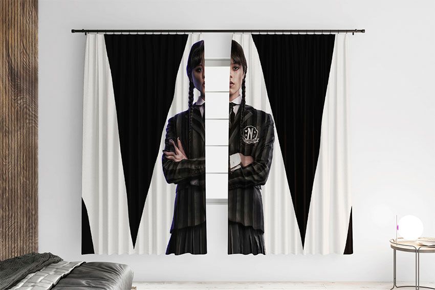 Венсді на чорно білому фоні Wednesday on a black and white background