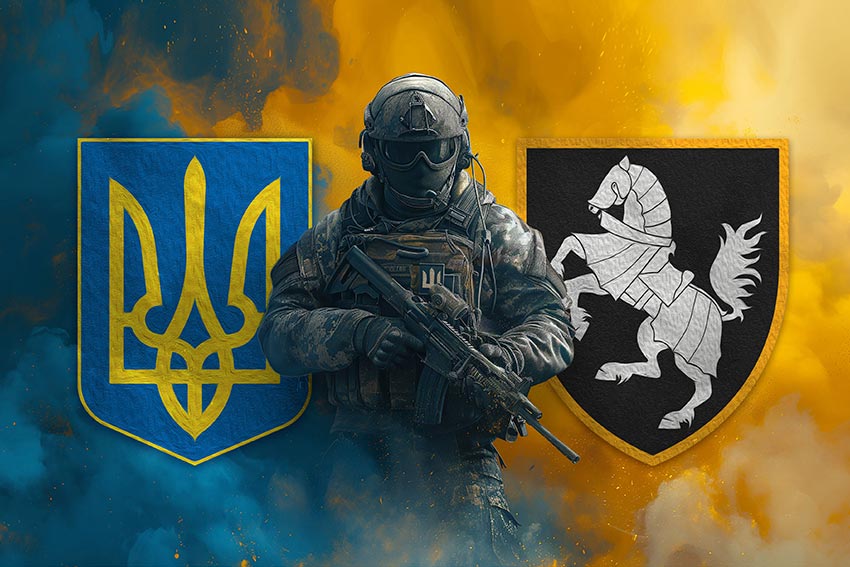 prapor 1 otbr siverskoi zsu voin z herbom ukrainy ta pidrozdilu jpg