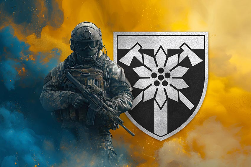 prapor 128 ohshbr zakarpatskoi zsu voin z herbom pidrozdilu jpg