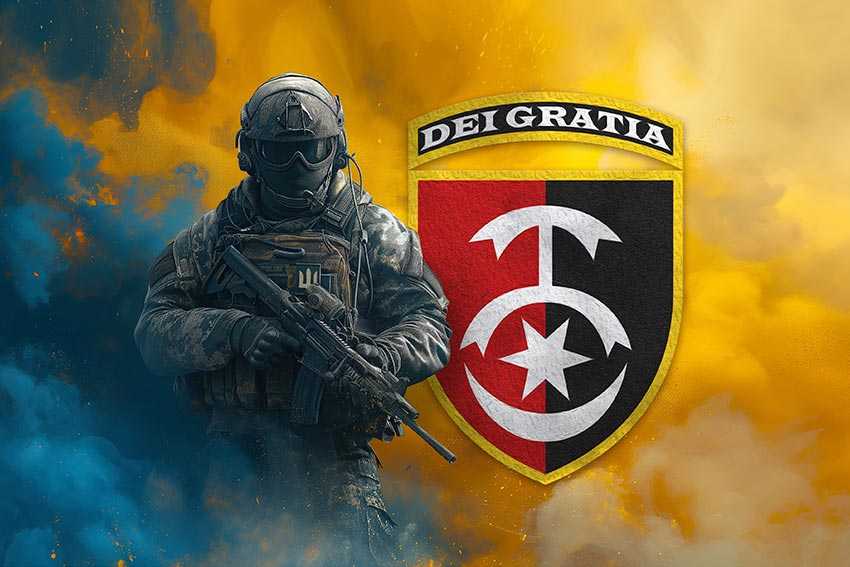 prapor 30 ombr imeni kniazia kostiantyna ostrozkoho zsu voin z herbom pidrozdilu jpg